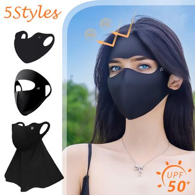 Summer Ice Silk Face Mask UV Sun Protection Adjustable Breathable for Cycling Running Hunting Sports Mask Unisex