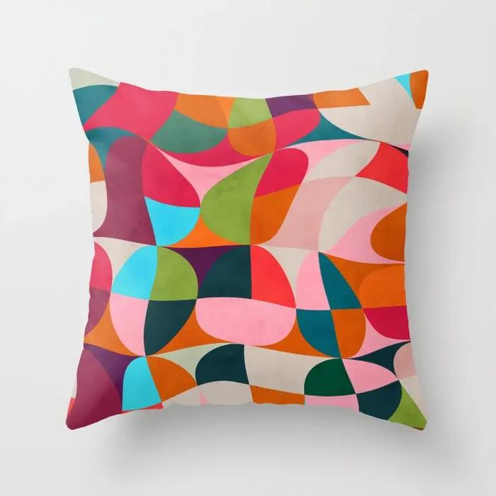 Decorative Home Pillow Case Cushion Covers 45*45 Nordic 40*40 40x40cm 50x50cm Morandi Shape Geometric Abstract Children's Velvet