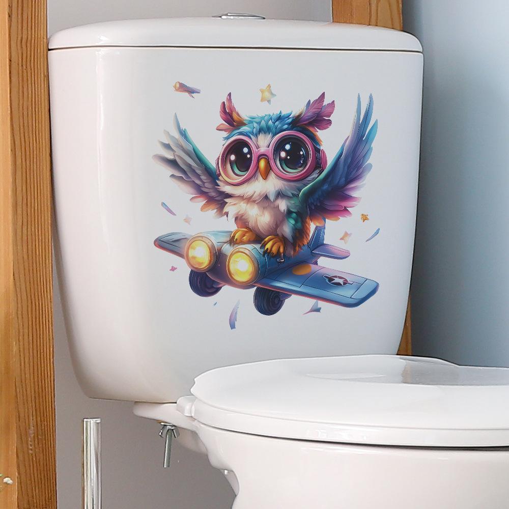 Cartoon Dreamy Birds Airplane Wall Sticker Self-Adhesive Removable Bedroom Hallway Dorm Home Decor