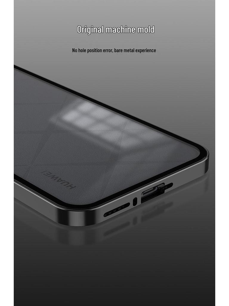 Huawei Pura70 Pro Metal Frame Frosted Snap-Button P60 Back Panel Phone Case for P80 Ultra