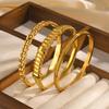 Fashion Twist Chain Stainless Steel Bangle Bracelet for Women Minimalist Vintage Irregular Cuff Bracelets Openable Jewelry Gifts