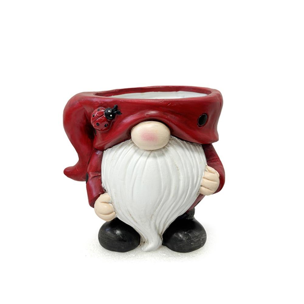 

Adorable Christmas Elf Pot Figurine Exquisite Succulent Flower Pot Dwarf Statue Vase Plant красный