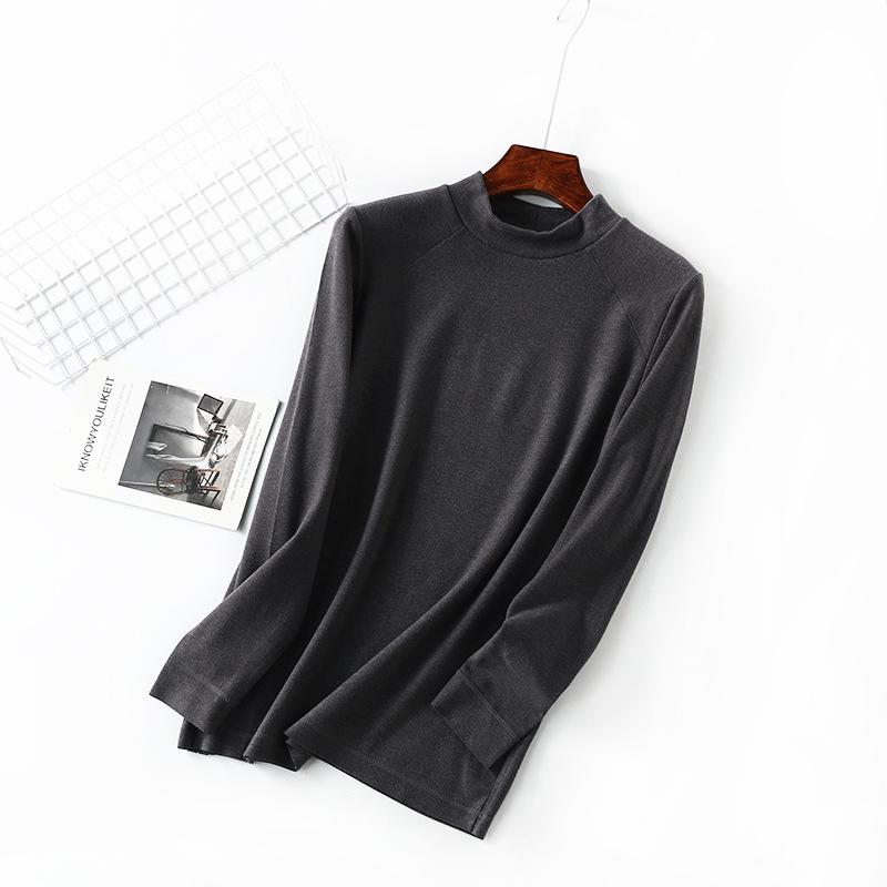 Men's Self-Heating Velvet Brushed Turtleneck Long-Sleeve Shirt for Autumn/Winter