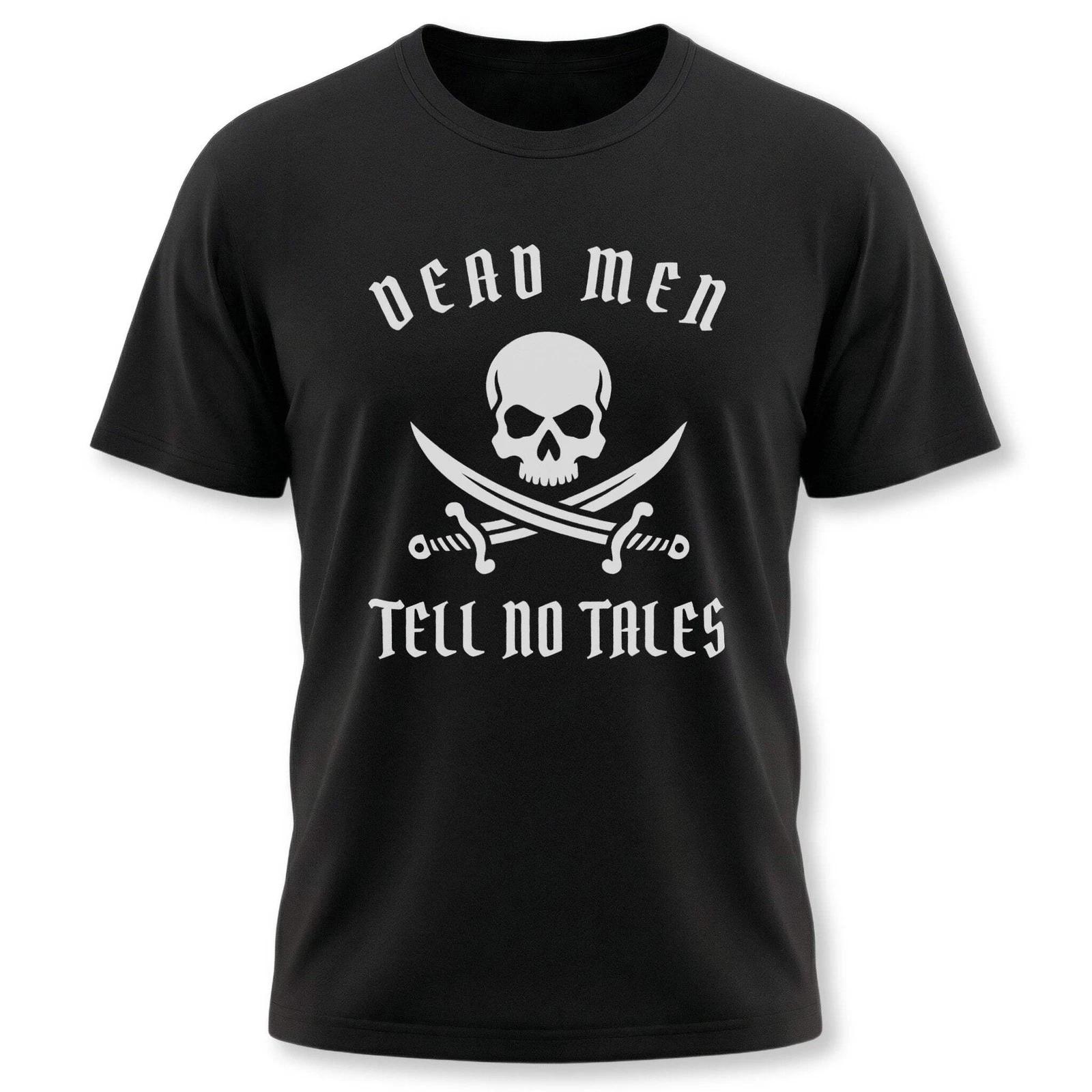 Dead Men Tell No Tales Skull & Swords Pirate T-Shirt | Jolly Roger Tee M
