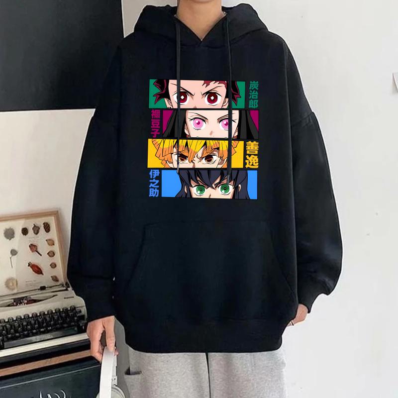 New Fashion Anime Kamado Tanjirou Kamado Nezuko Printed Hoodie Women Men Autumn Winter Warm Sweatshirt Hip Hop Harajuku Tops