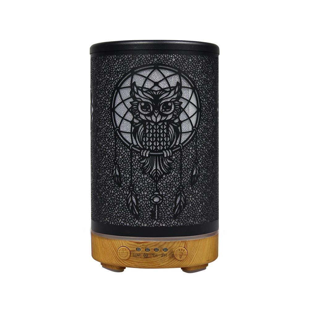 Iron Art Essential Oil Diffuser 100ml Timing Function Ultrasonic Air Humidifier Aroma Diffuser Home Appliance with LED Lights