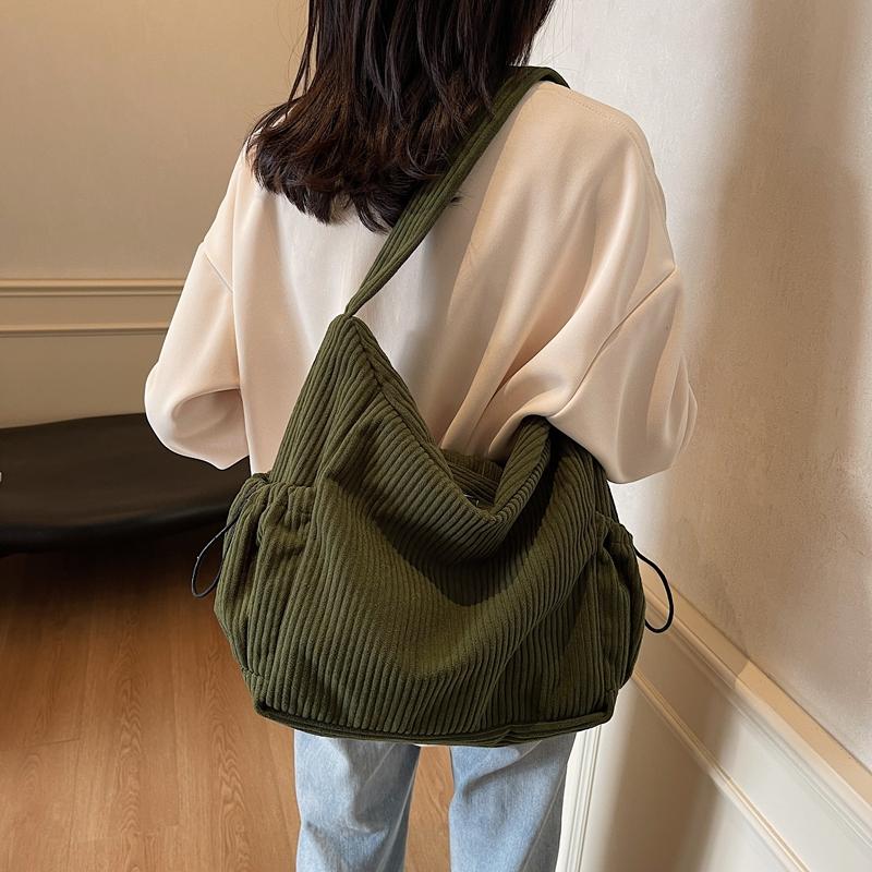 Torba na ramię Commuter Corduroy Bag Damska torba typu tote o dużej pojemności Torba typu crossbody