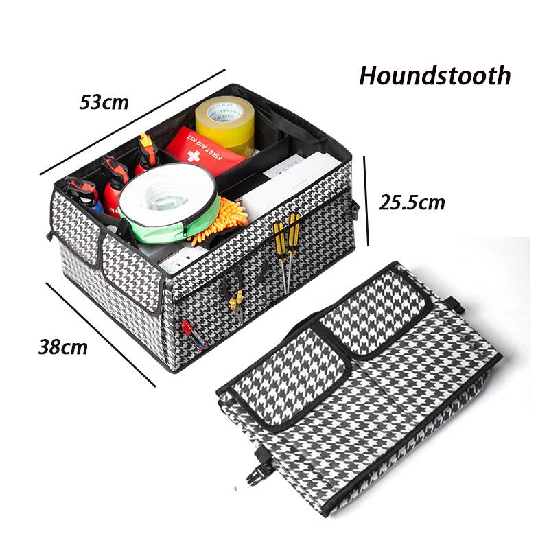 Collapsible Car Trunk Organizer With Mesh Pockets Portable Multi-Compartment Storage Box For Suv Truck Auto Cargo Organization
