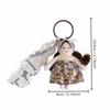 Cute Princess Girl Shaped Girl Keyrings Car Pendant with Lace Florals Dress Girl Shaped Bag Ornament Girl Shaped Keyring Key