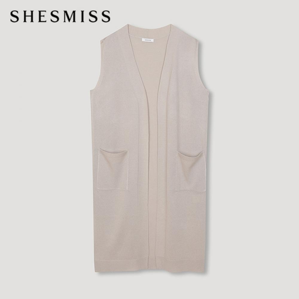 

She S miss Открытый длинный трикотажный жилет SSkvtn22010 Lb light beige/55