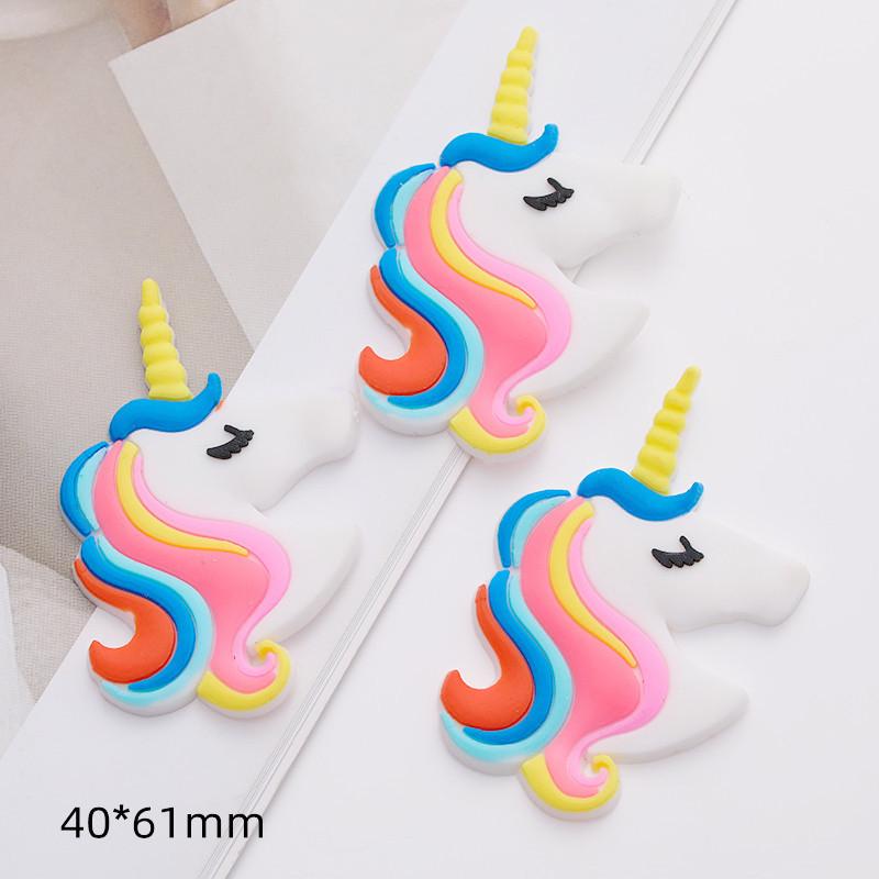 Cartoon Rainbow Unicorn PVC Hair Clip & Magnet DIY Accessory
