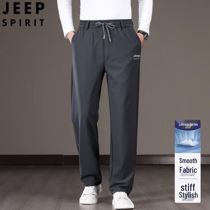 JEEP SPIRIT Men's High-Elastic Straight Casual Pants