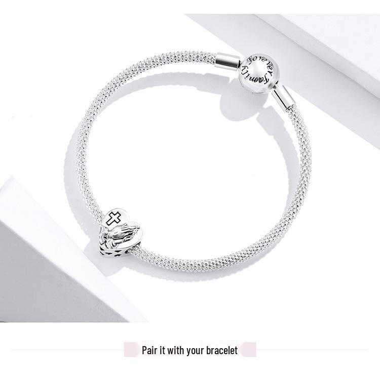 Everle S925 Sterlingsilber Herz Perlenarmband - Schlichter, modischer Liebesschmuck