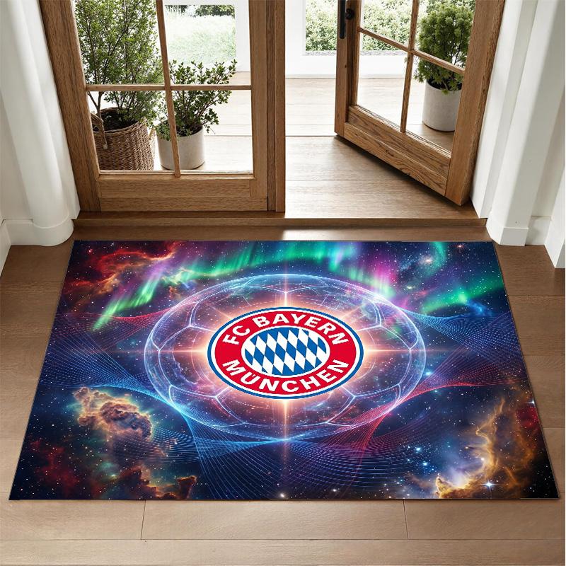 Bayern Munich Design Crystal Velvet Rug Soft Decorative Mat for Bedroom Entrance