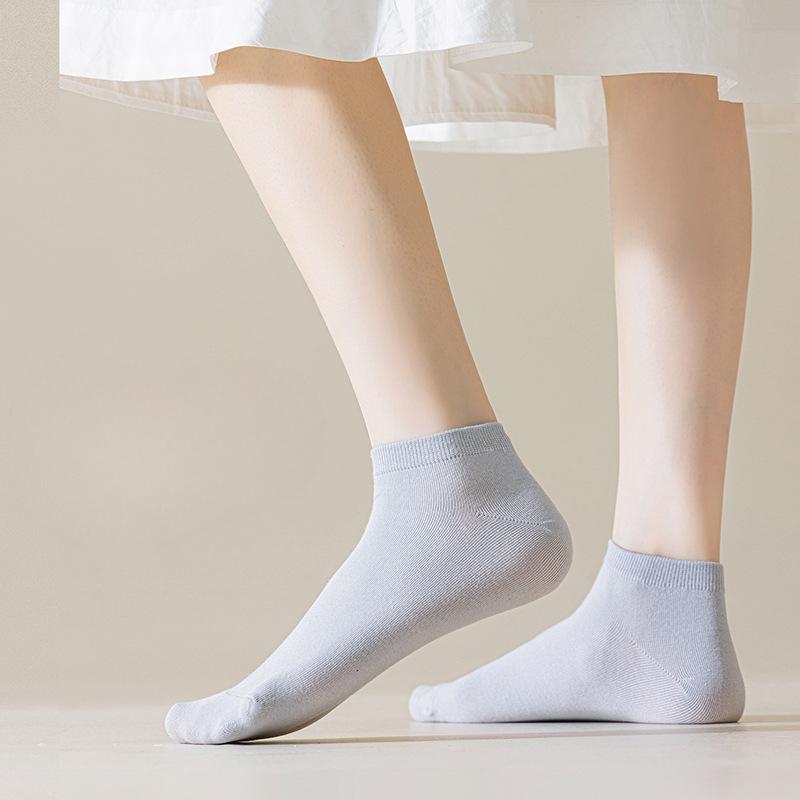 Boneless Socks, Women's Short Socks, Anti-odor Spring and Autumn Mid-calf Socks, Summer Thin Cotton Socks, Sports Shallow Mouth Boat Socks