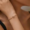 Women Fashion Gold Plated Geometric Hollow Flower Zircon Bracelet