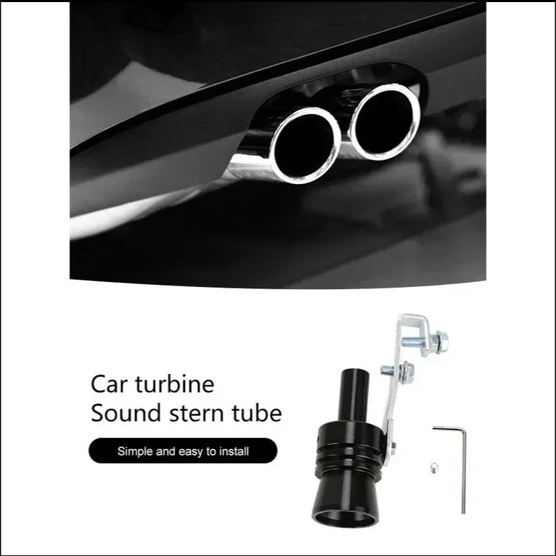 Simulatore di Suono Turbo Regolabile per Scarico Veicolo XL Fischietto Silenziatore Nero con Rombo Profondo