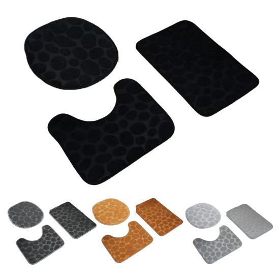 Non-slip Floor Mat U-shaped Pad Three-piece Set Wear Resistant Solid Color