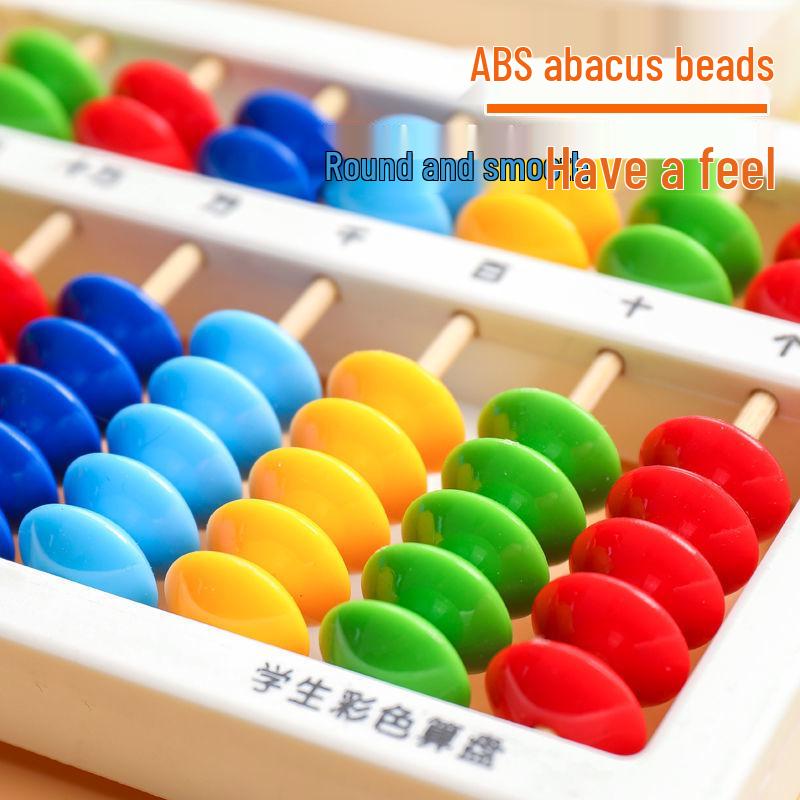 

Colorful Abacus for Kindergarten to Second Grade - Teaching Aid for Mental Arithmetic and Calculation 13 Row 7 Bead Colorful Abacus