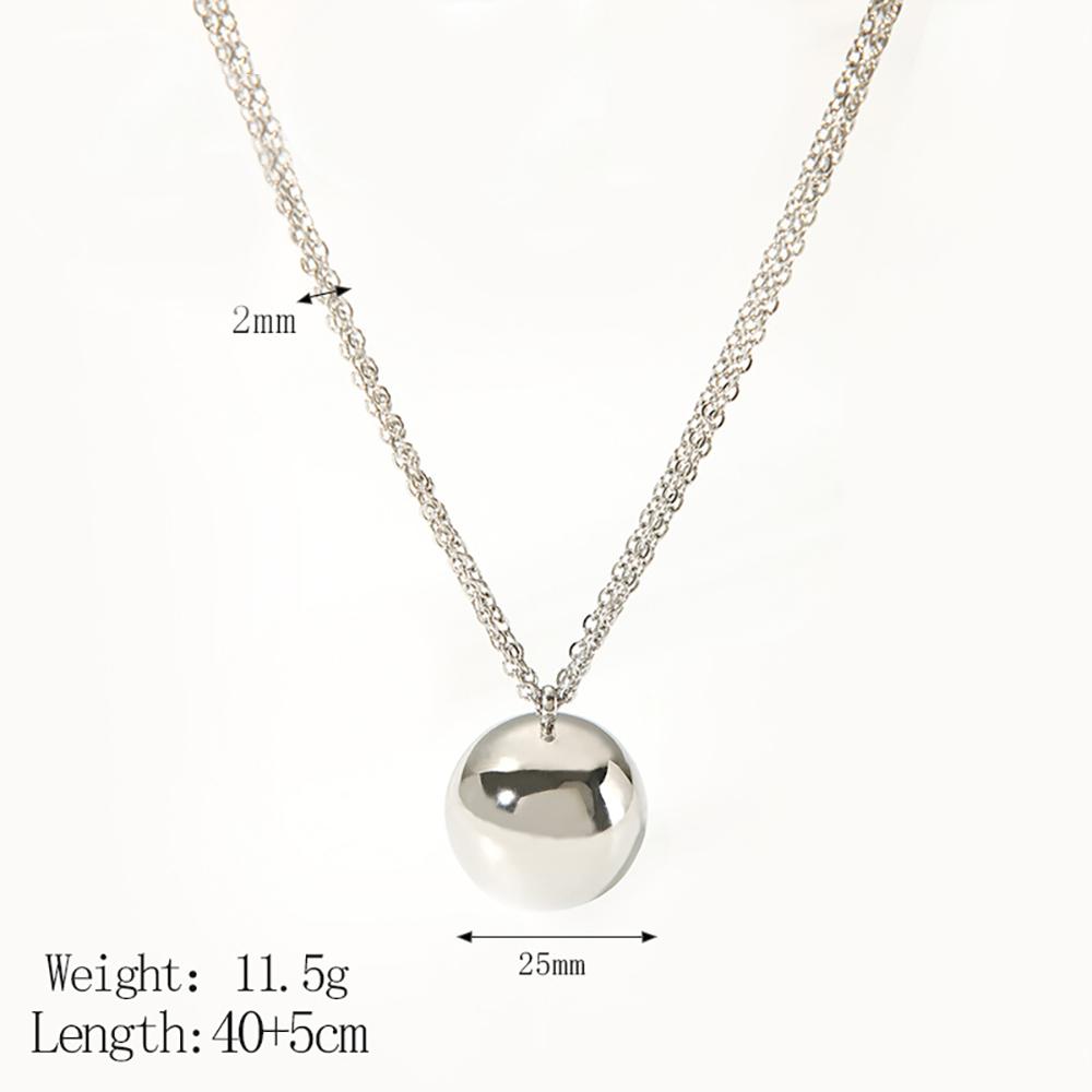 Trendy Ball Pendant Necklace 18K Gold Color Stainless Steel Beach Fashion Waterproof Jewelry 2024 Bijoux