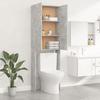 Vidaxl Washing Machine Cabinet, Concrete Grey, 64 X 25.5 X 190 Cm