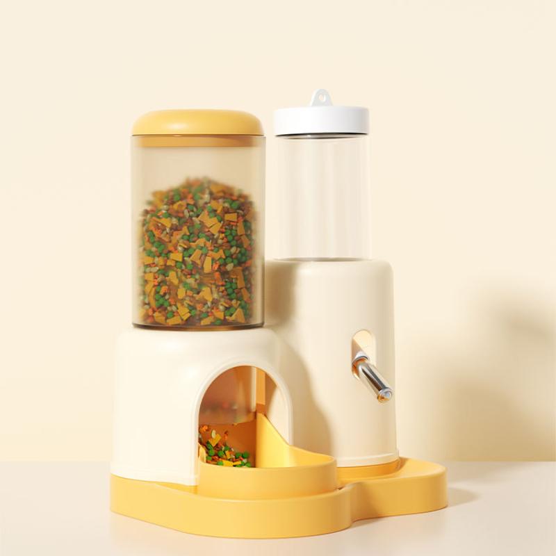 2-in-1 Hamster Automatisches Futter- und Wasserspender-Set Für Kleintiere Meerschweinchen Rennmaus Käfigzubehör Kleintierbedarf