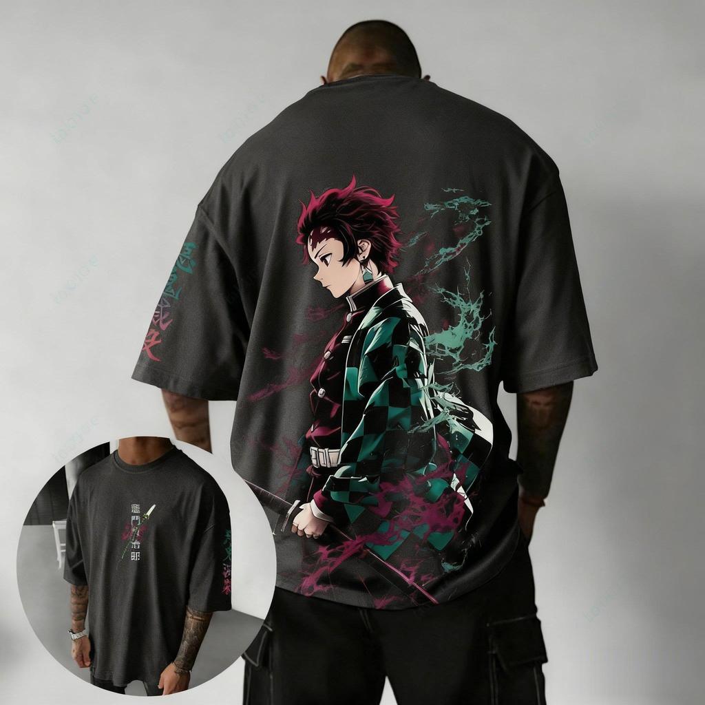 Demon Slayer Blade Charcoal Jiro Pattern Tshirt for Mens Harajuku Style Manga Enthusiasts Y2K Unisex Tshirt