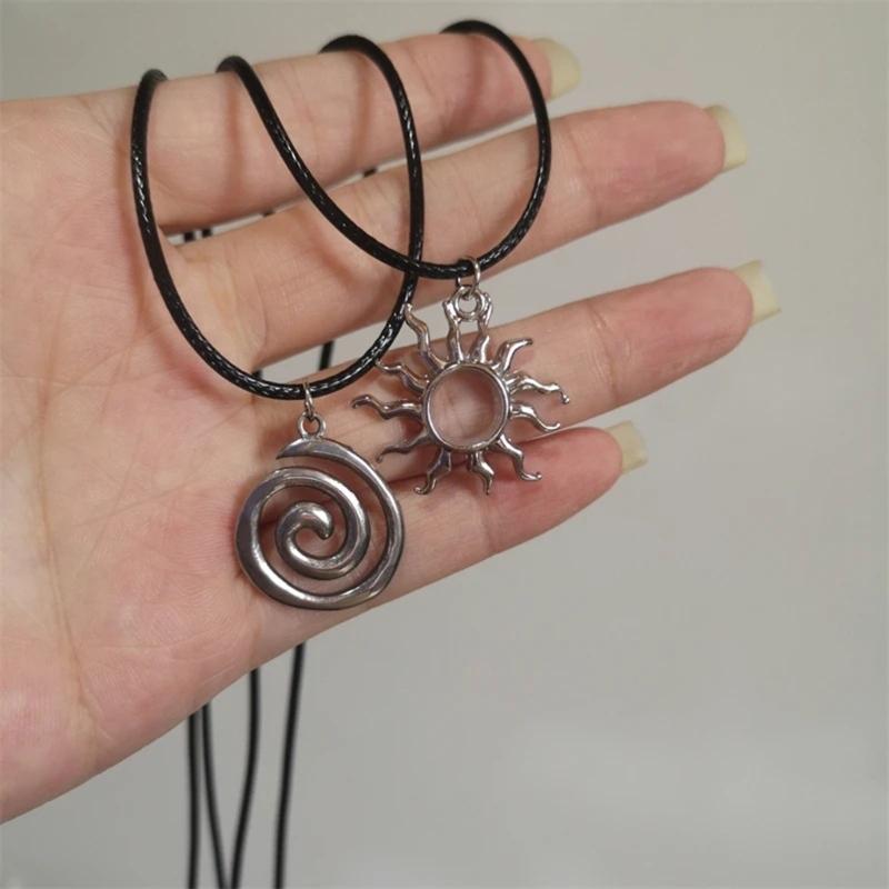 Simple Sun Star Swirl Aesthetic Necklace Fashion Simple Clavicle Chain Women Girls Wedding Jewelry Party Birthday Gift