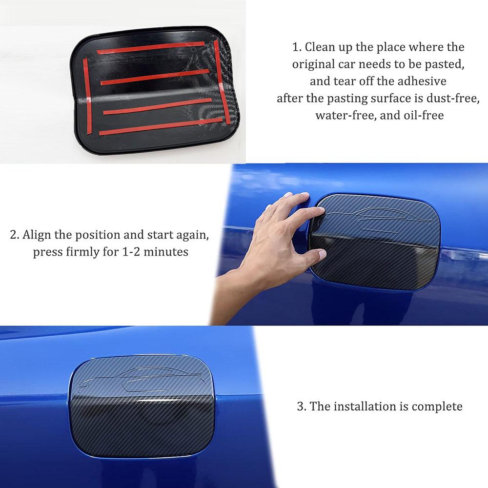 Carbon Fiber Door Fuel Tank Gas Cap Cover Trim  Accessories For Dodge Charger 20