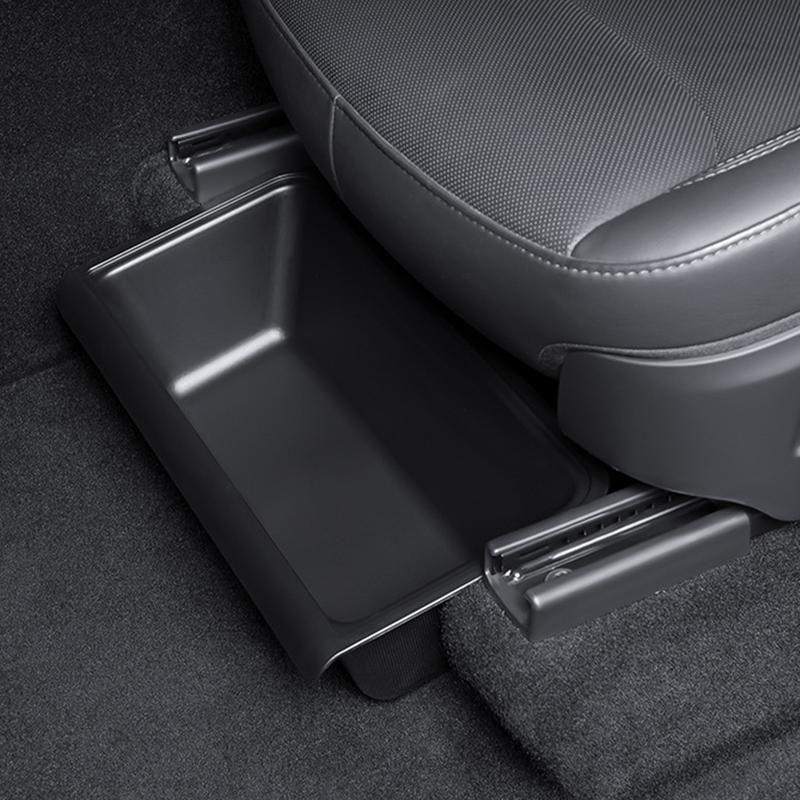 For New Version Of Tesla Model Y Under Seat Storage Box Waterproof Storage Tray Washable Bin Under Seat Tray Vehicle Accessories