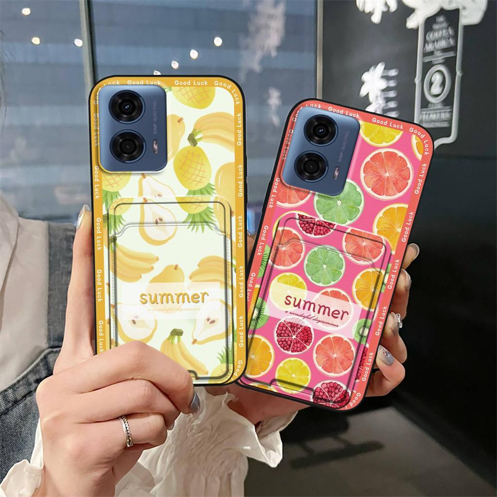 Cartoon Durable Phone Case For MOTO G24 Power Back Cover Card Bag Full Wrap TPU Soft Case Shockproof Anti-dust Silicone
