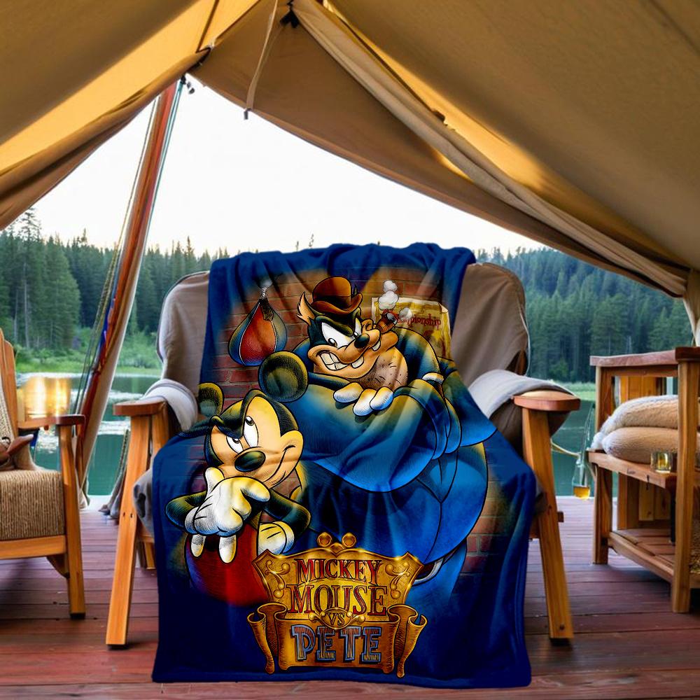 1pc, Mickey Mouse & Pete Blanket Seasonal Universal Throw Blanket for Room