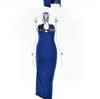 European Fashion Sleeveless High-Split Halter Neck Dress