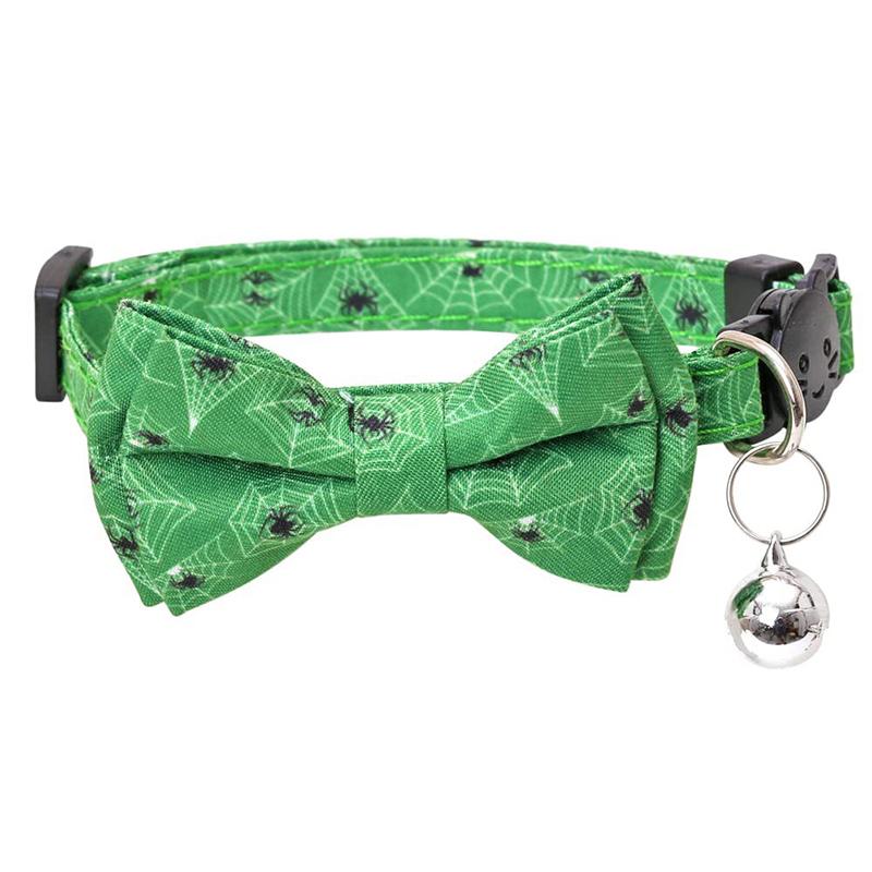 Halloween Pet Bow Tie Collar Elastic Adjustable Necktie with Bell Pendant Cat Dog Kitten Puppy Accessories Cat Harness