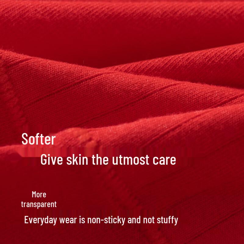 LANSWE Women's High-Waist Lucky Red Briefs