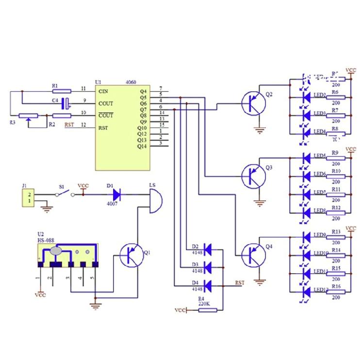 Simple LED Flash DIY Kits Circuit Electronic Production DIY Suite DC4.5-5V