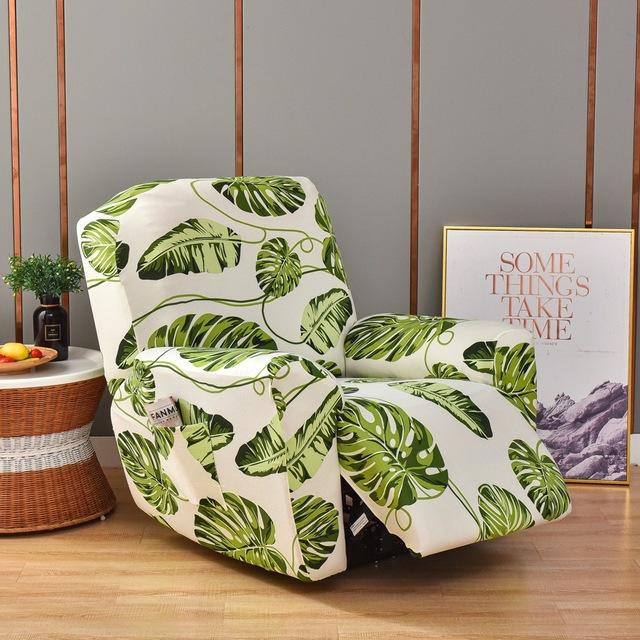 Printed Elastic Recliner Sofa Cover Soft Stretch Single Sofa Covers For Living Room Pets Kid Split Functional Lounger Chair Case