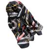 Viscose Scarf 180X85 "Equestrian Black" - Black with Harness and Strap Pattern
