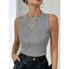 Women Fashion Sequins Slim Fit Sleeveless Cropped Casual Tank Top
