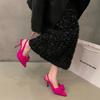 French black high heels temperament celebrity bag head sandals women's shoes 2025 new spring and summer pointed single shoes