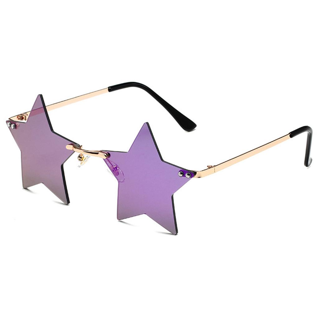 Men And Women Fashionable Solid Color Star Shaped Sunglasses, Dance Party, Holiday Decorative Glasses