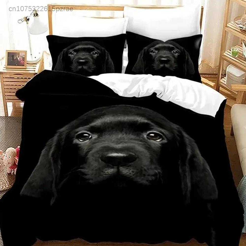 Cute Dog Lovely Puppy Pet Bedding Set 3D Printed Suitable For Bedroom Duvet Cover Set With Pillowcases Kids Home Textile