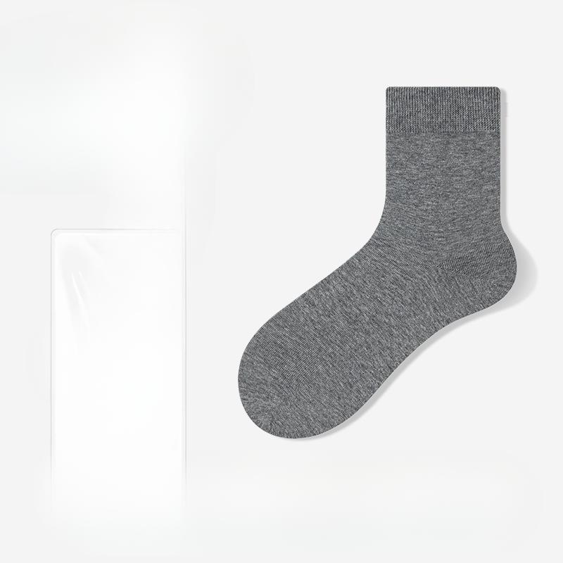 

Мужские весенне-осенние хлопковые однотонные носки с влагопоглощением, антибактериальным и дезодорирующим эффектом 1 pair серый