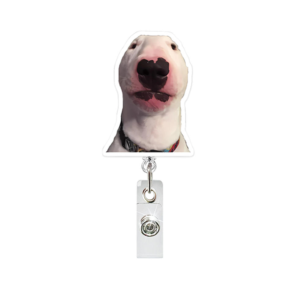 Funny Cat Expression Retractable Hospital Nurse Badge Holder Reel Cute Cartoon Meow Id Tag Work Card Holder Keychains