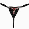 Damen String Perlen Sexy Dessous mit offenem Schritt und verstellbarem Design