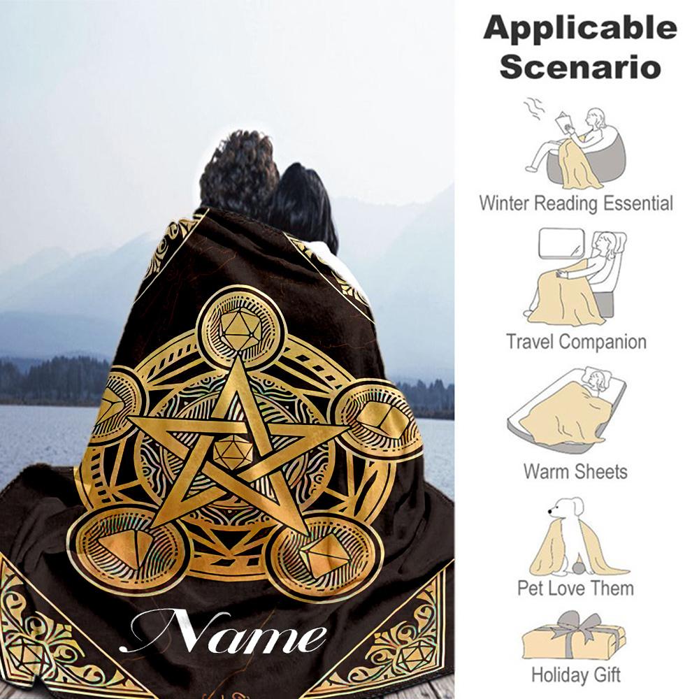 Star Personalized Name Blanket Throw Customizable Blanket Ultra-Soft Great for Office Living Room Seaside Livingroom for All Occasions