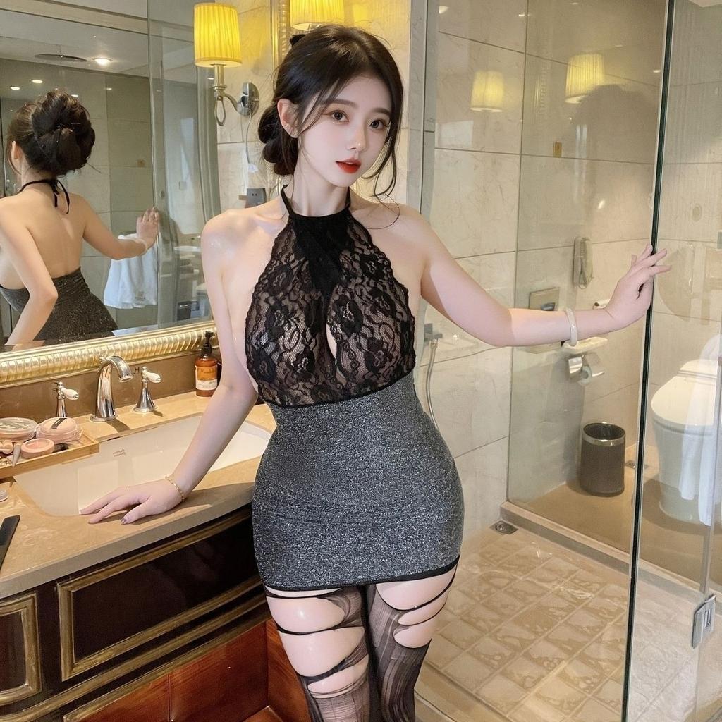 Sex underwear pure desire hottie shiny sexy neck uniform shiny temptation royal sister secretary hip skirt