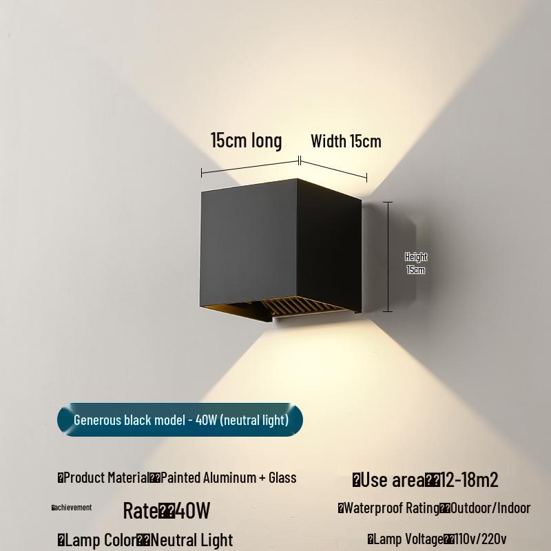 Waterproof LED Outdoor Double Head Wall Light, Super Bright for Villas, Courtyards, and Balconies.