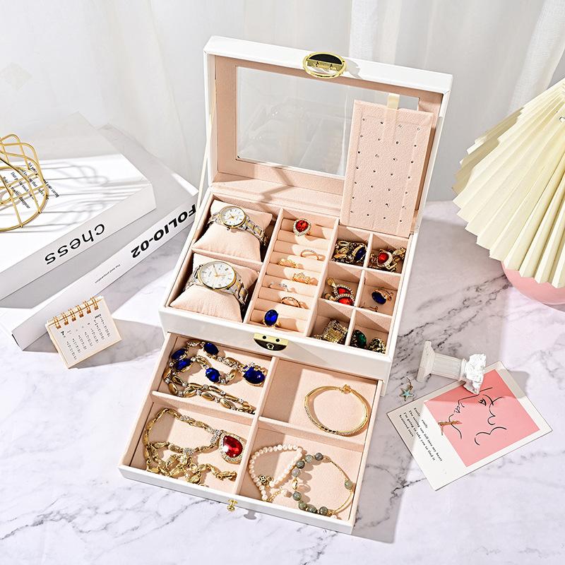2024 New High-end Jewelry Jewelry Box Storage Box Ring Earrings Ear Studs Bracelet Necklace Jewelry Storage Gift Box Display Box