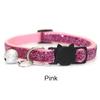 Cat Collar Pet Cat Collar with Bell Cat Face Collar Safety Buckle Cat Collar Glitter Velvet Collar